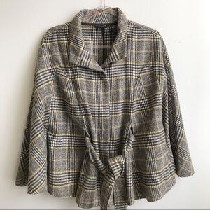 New York and Company plaid cape poncho